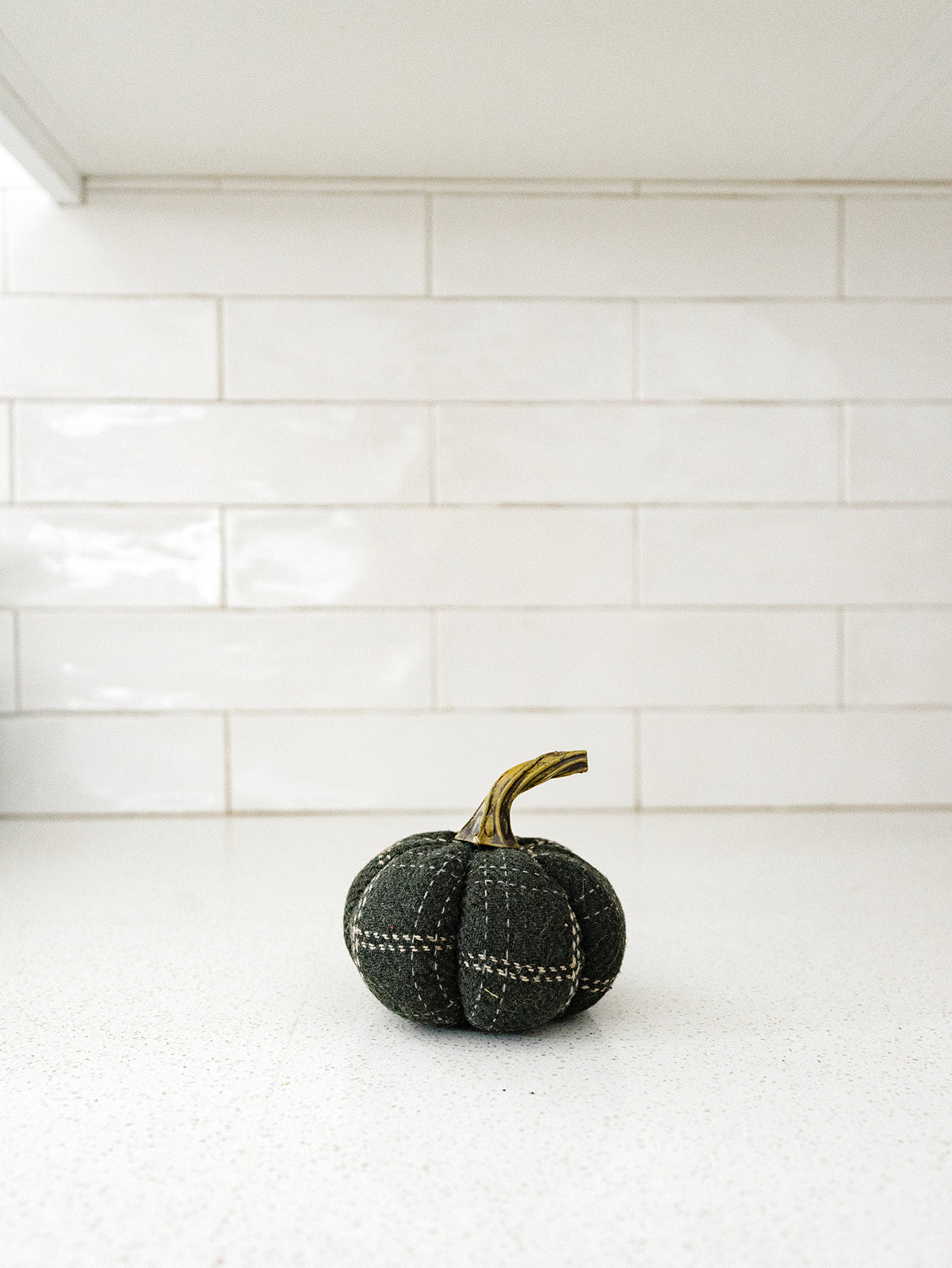 Green & Tan Plaid Pumpkin 3 Sizes