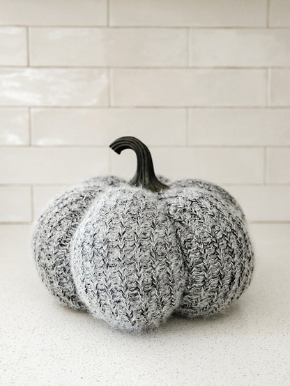 Black and White Knit Pumpkin - 2 Sizes