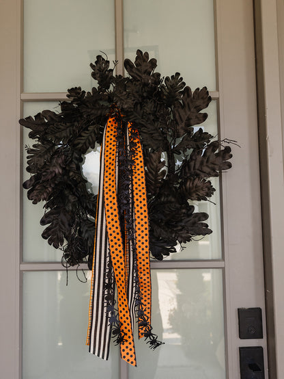 Wired Orange with Black Dots Ribbon - 1.5"