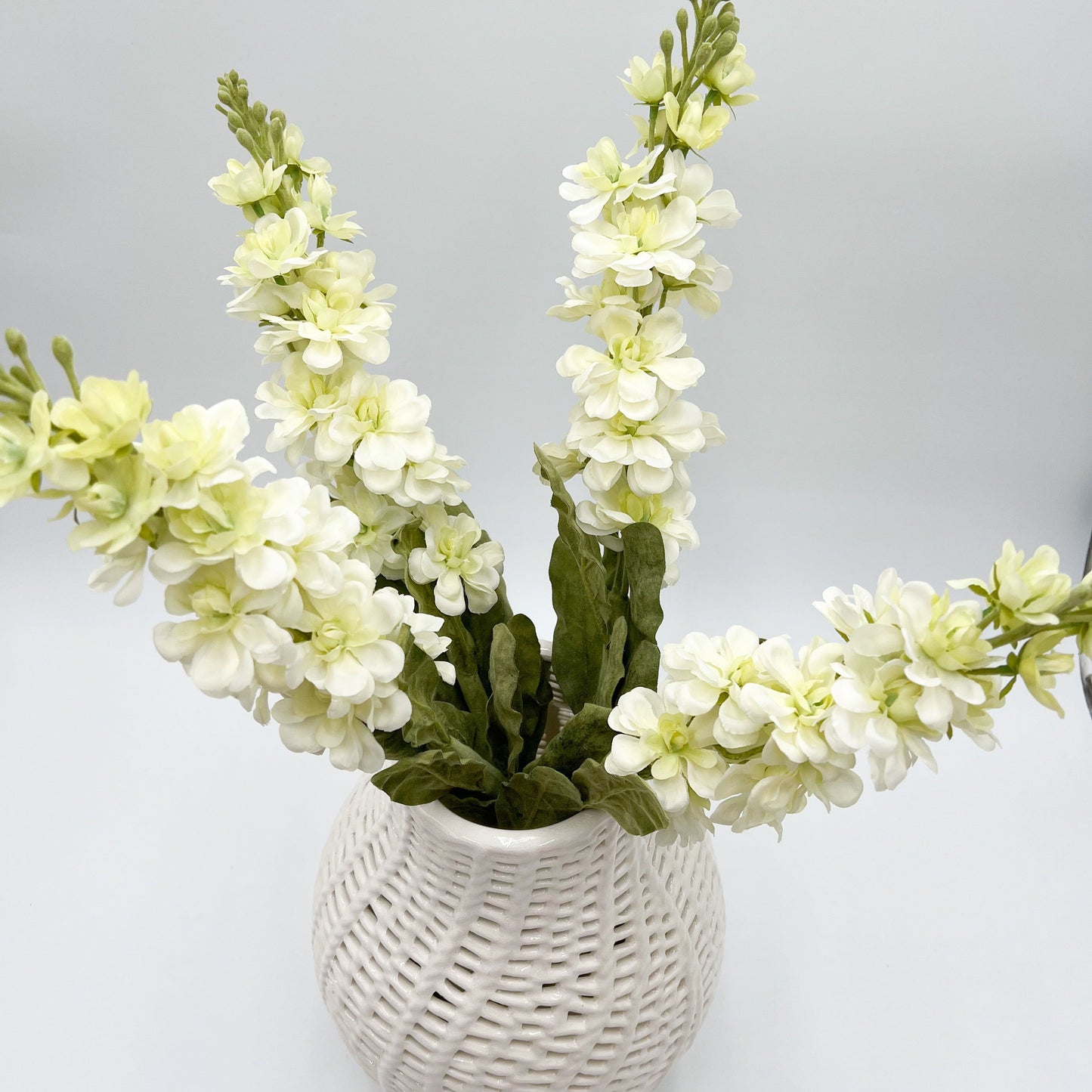 Stock Flower Stem in White- 30"