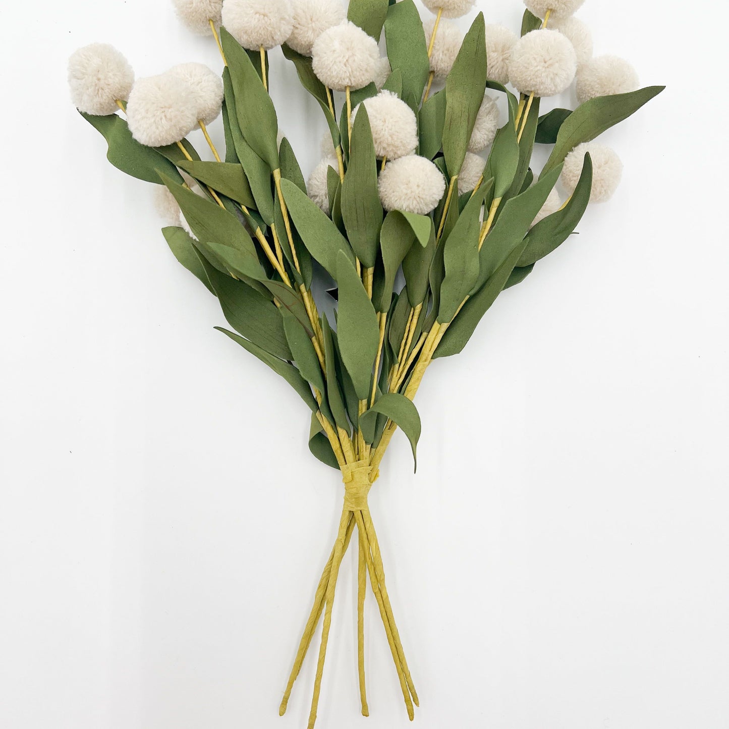 Cream Pompom Spray Bundle (6 Stems)- 13"