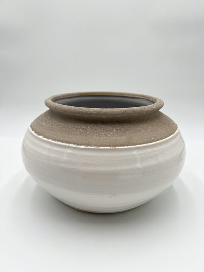 Two Toned Wide Mouth Potted Vase - Two sizes available