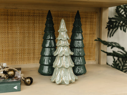 Green Glazed Stoneware Tree