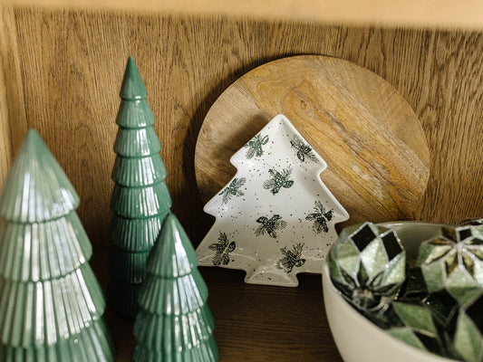 Tree Shape Plate with Pinecones