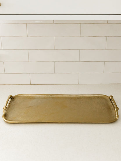 Long Gold Handled Tray