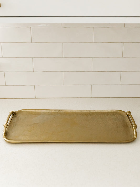 Long Gold Handled Tray