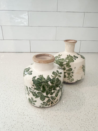 Green Floral Bud Vase - 2 Styles