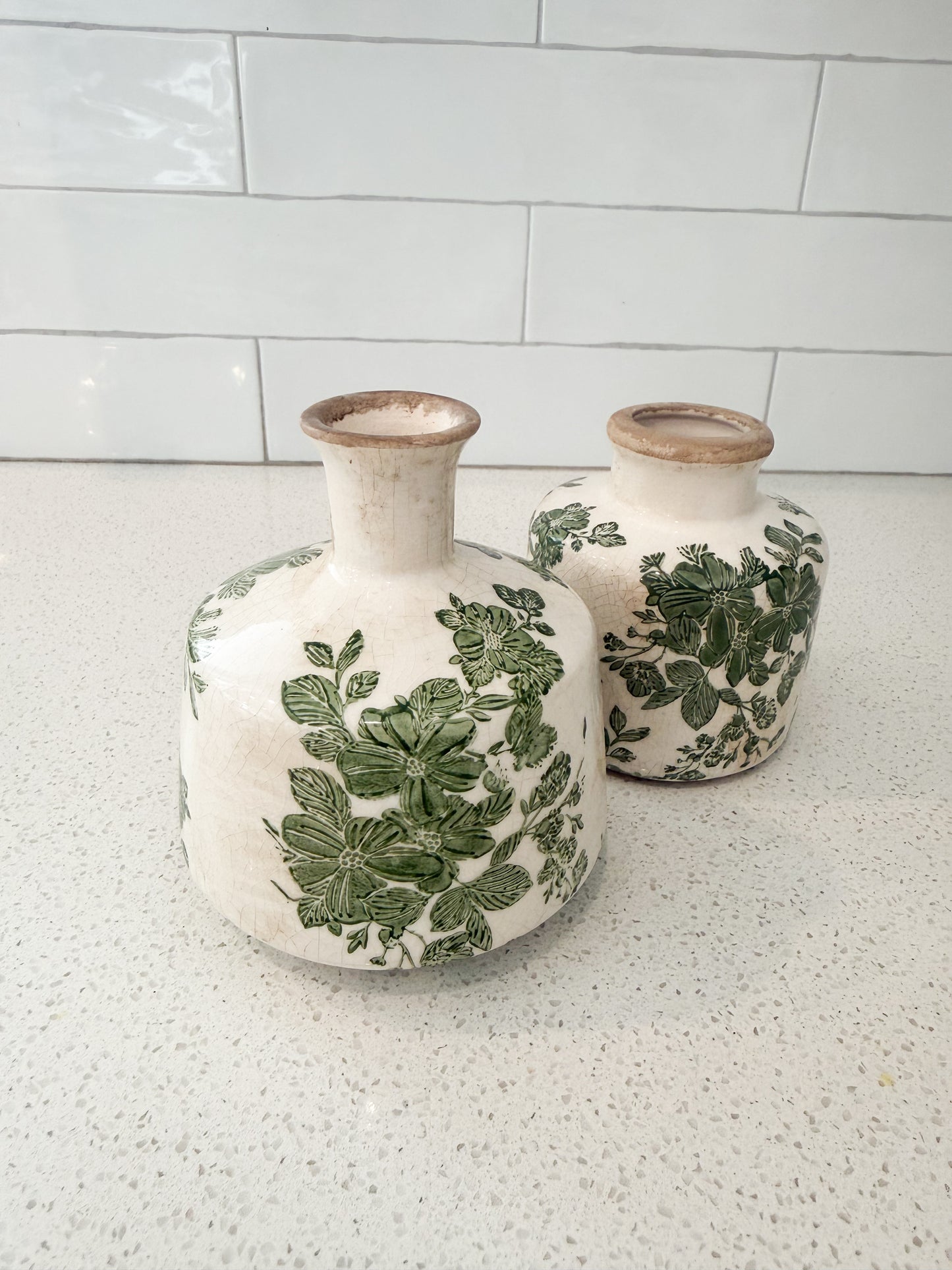 Green Floral Bud Vase - 2 Styles