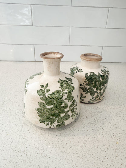 Green Floral Bud Vase - 2 Styles