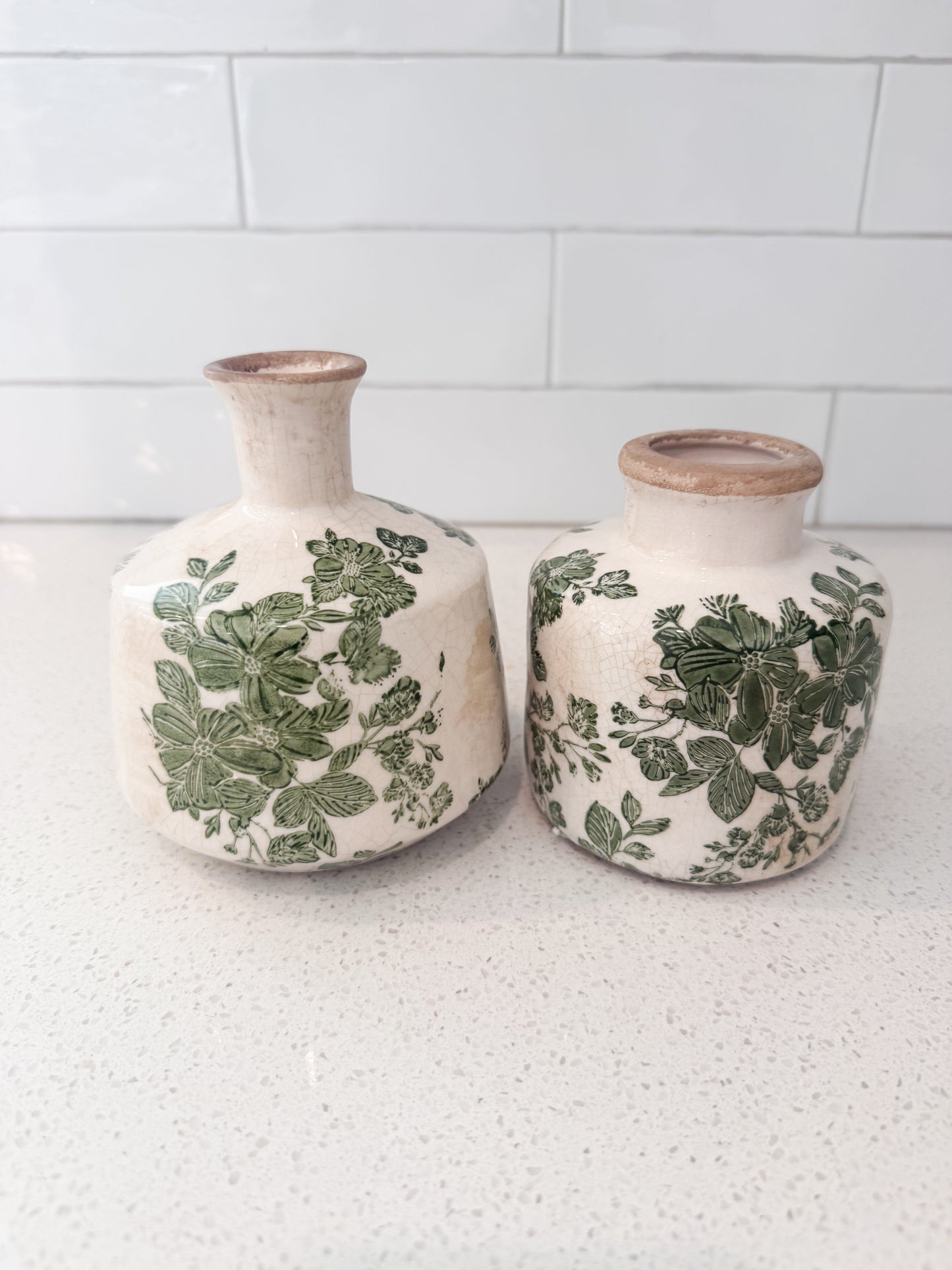 Green Floral Bud Vase - 2 Styles