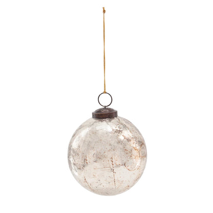 4" Round Mercury Glass Ball Ornament