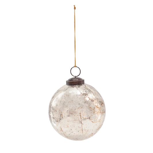 4" Round Mercury Glass Ball Ornament