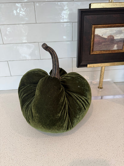 Green Velvet Pumpkin - 2 Sizes