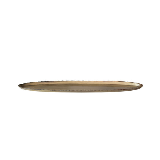 Oval Metal Tray  - Antique Brass