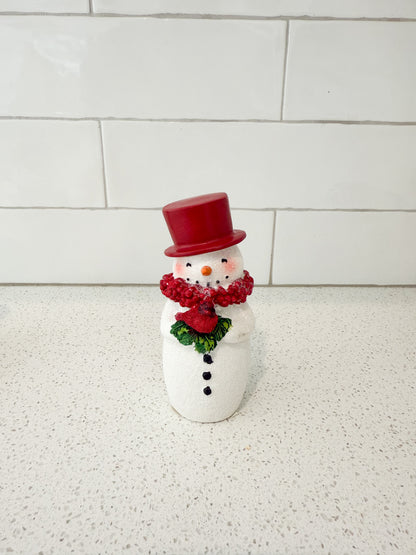 Glittered Snowman w/ Red Top Hat - 2 Styles