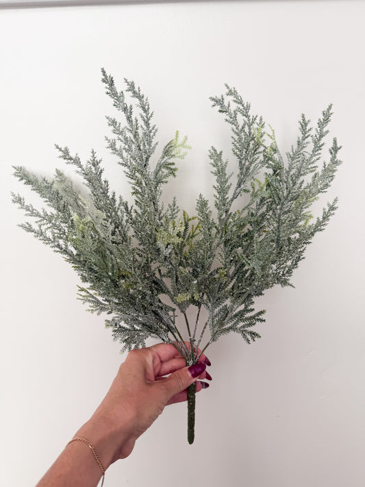 Frosted Cedar Bush - 17.5"
