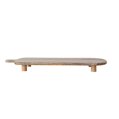 Mango Wood Footed Tray - 28"L x 12"W