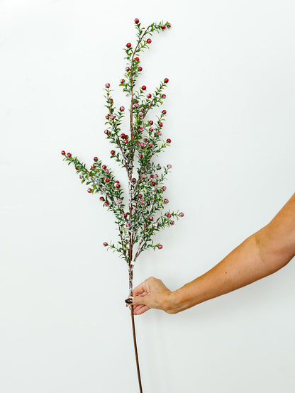 Snowy Red Berry Spray - 48"