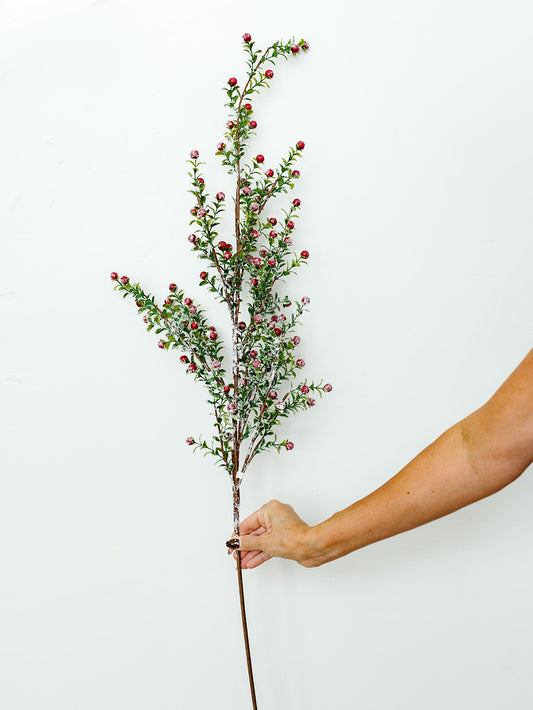 Snowy Red Berry Spray - 48"