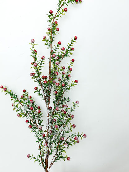 Snowy Red Berry Spray - 48"