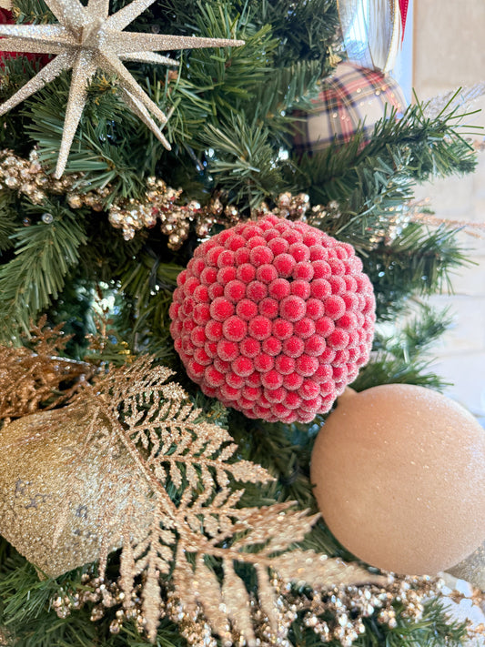 Icy Red Berry Ornament - 4.25"