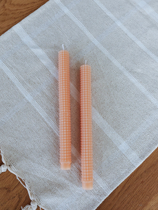 Peach Hobnail Taper Set