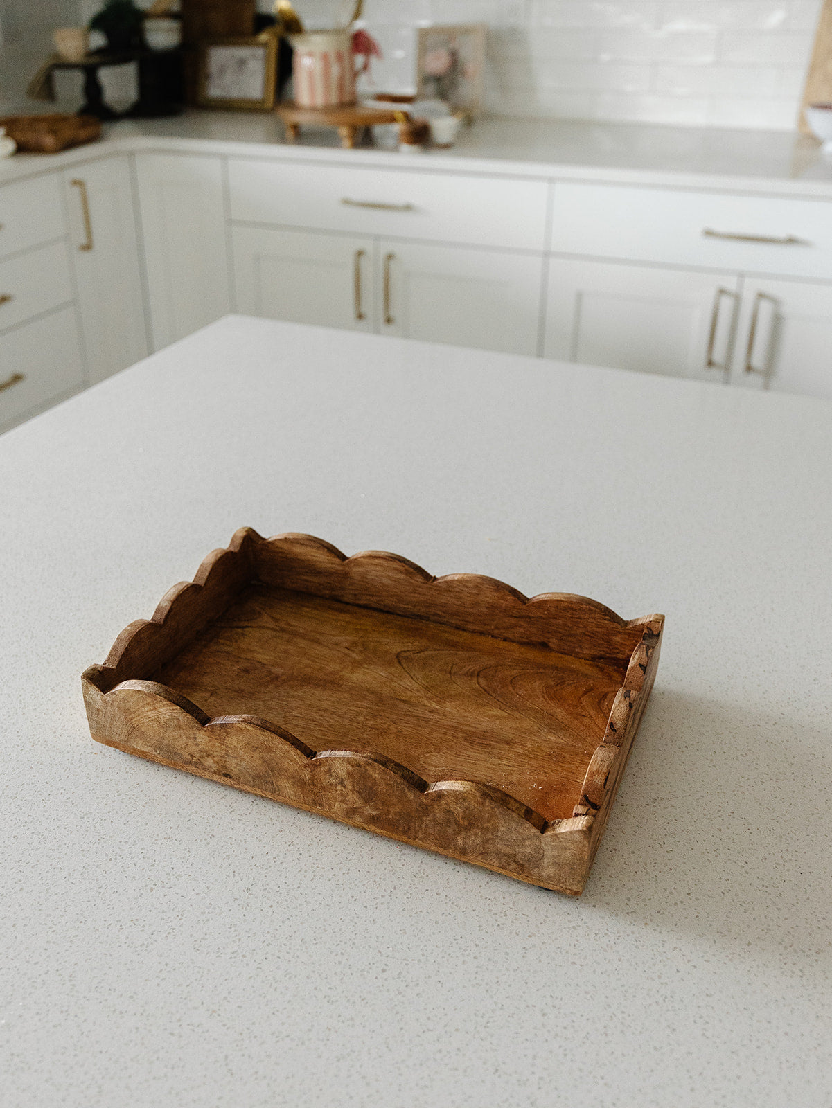 Mango Wood Scalloped Tray