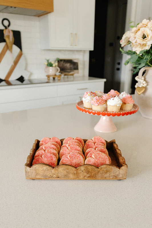 Mango Wood Scalloped Tray