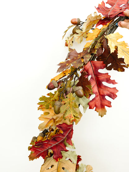 Fall Oak Leaves Garland - 50"