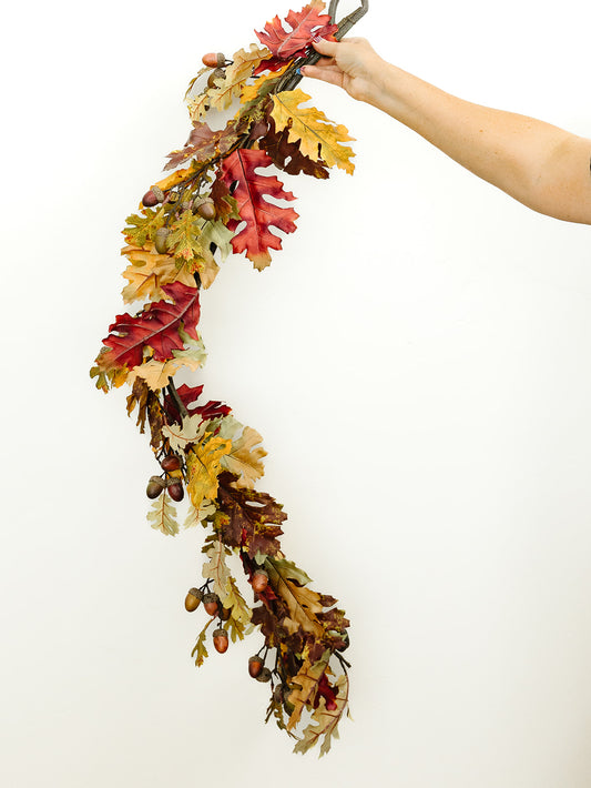 Fall Oak Leaves Garland - 50"