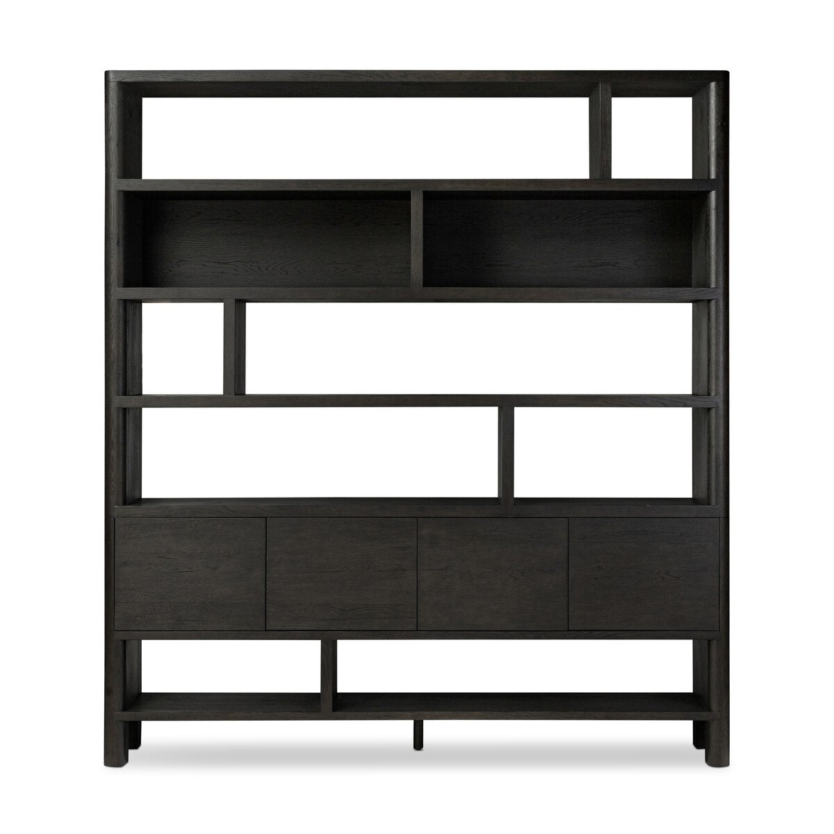 Bookcase - Black Oak                         84”w x 18”d x 94”h