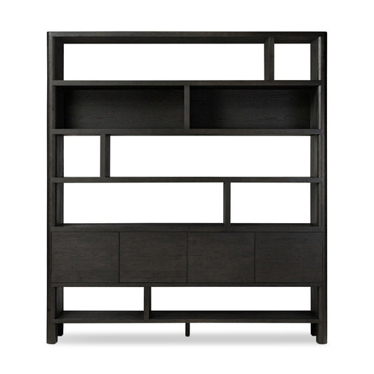 Bookcase - Black Oak                         84”w x 18”d x 94”h
