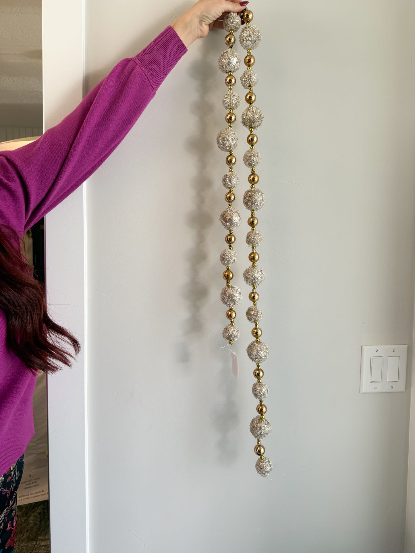 Gold and Copper Iced Bead Garland - 72"