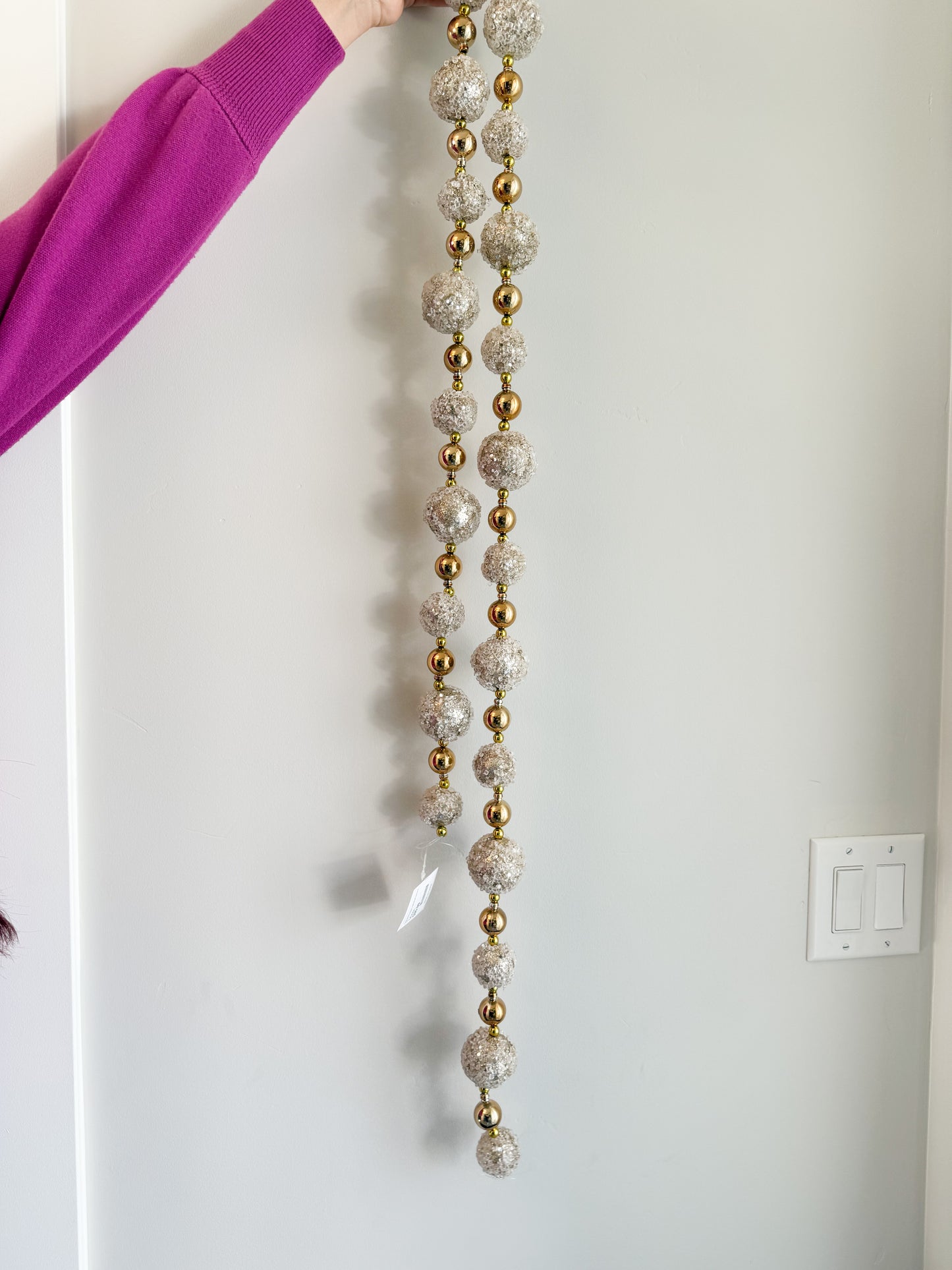 Gold and Copper Iced Bead Garland - 72"