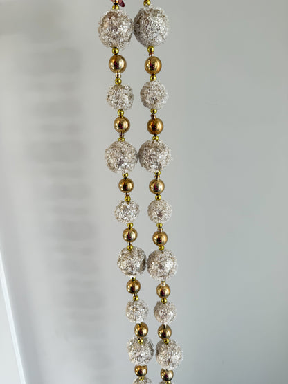 Gold and Copper Iced Bead Garland - 72"