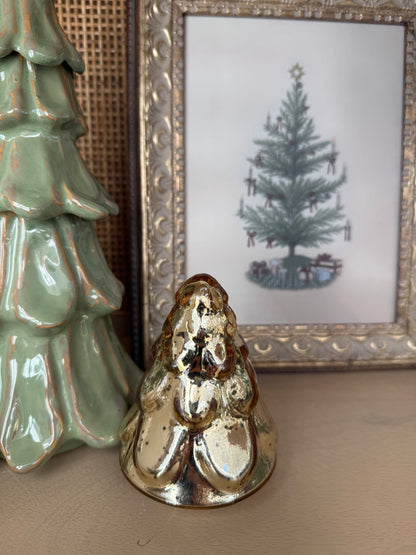 Embossed Gold Mercury Glass Tree - 3.5"