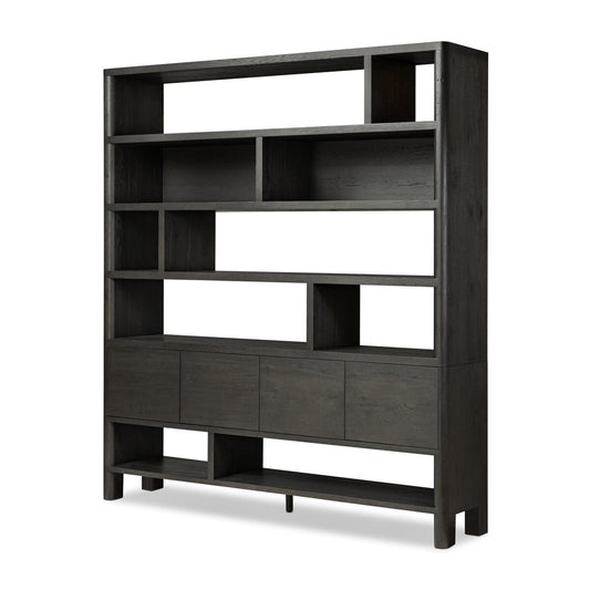 Bookcase - Black Oak                         84”w x 18”d x 94”h