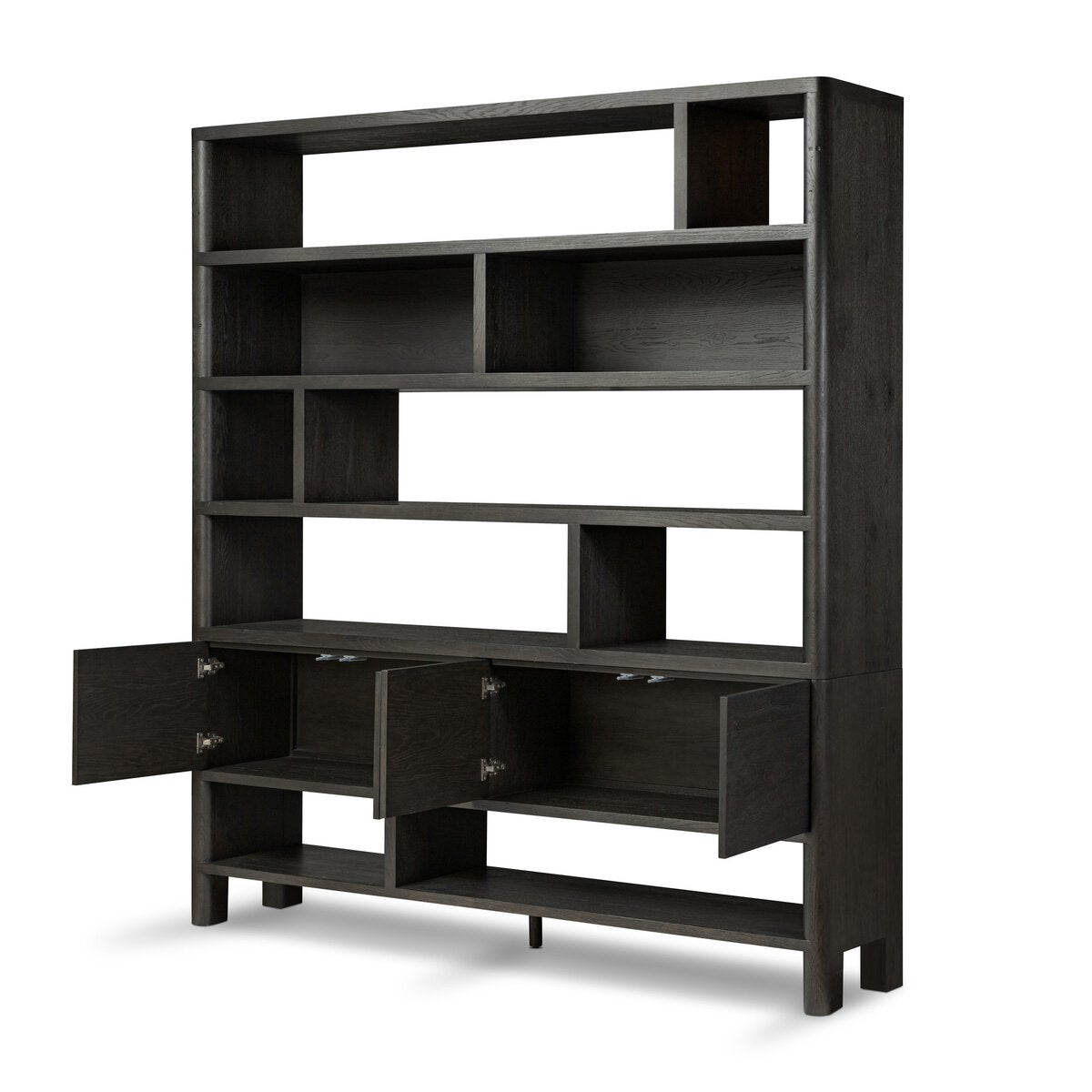 Bookcase - Black Oak                         84”w x 18”d x 94”h