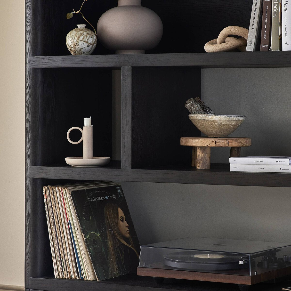 Bookcase - Black Oak                         84”w x 18”d x 94”h