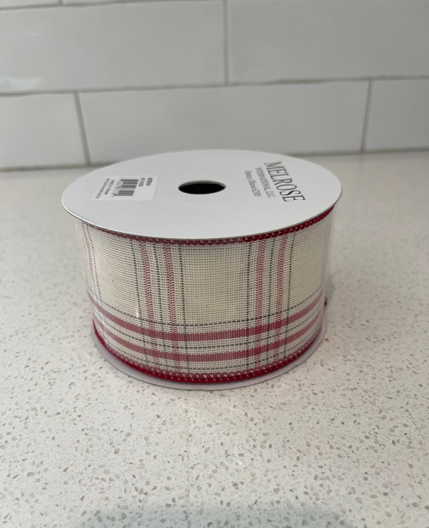 Taupe and Burgundy Wired Ribbon - 2.5"x10 yds.