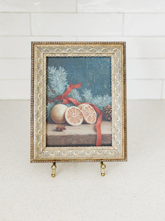 Christmas Oranges Framed Art - 2 Sizes