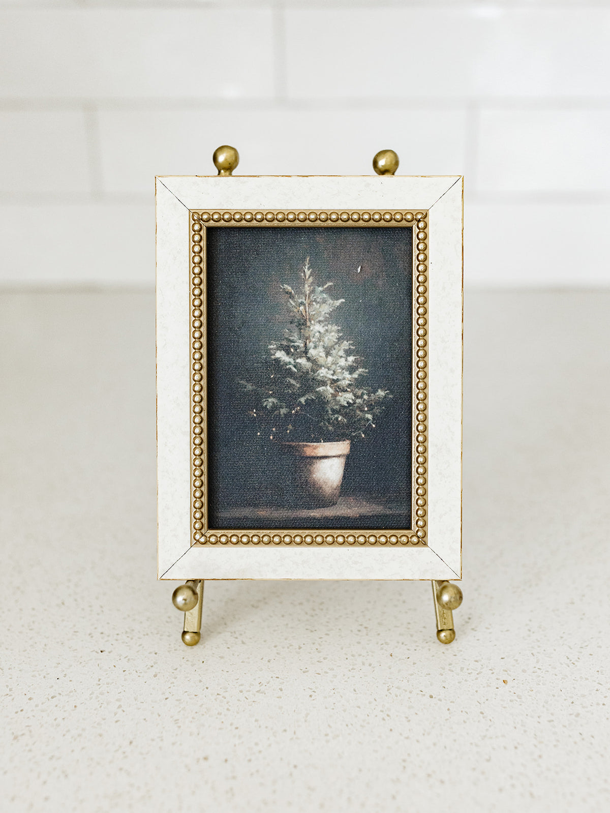 Potted Christmas Tree  Framed Art - 4"x6"