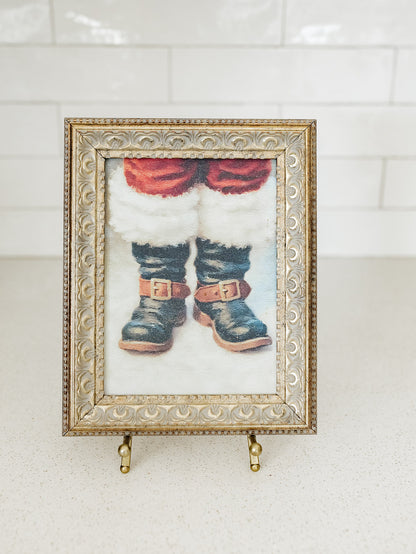 Santa's Boots Framed Art - 2 Sizes