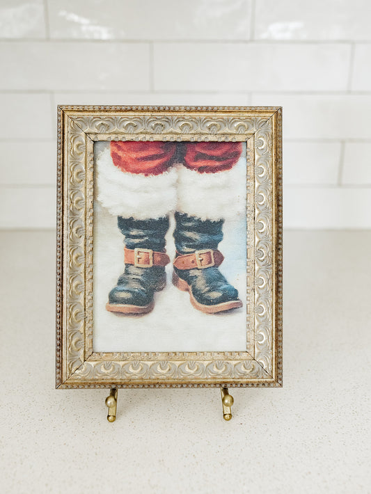 Santa's Boots Framed Art - 2 Sizes