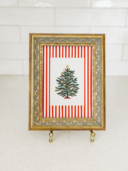 Peppermint Striped Tree Framed Art - 2 Sizes