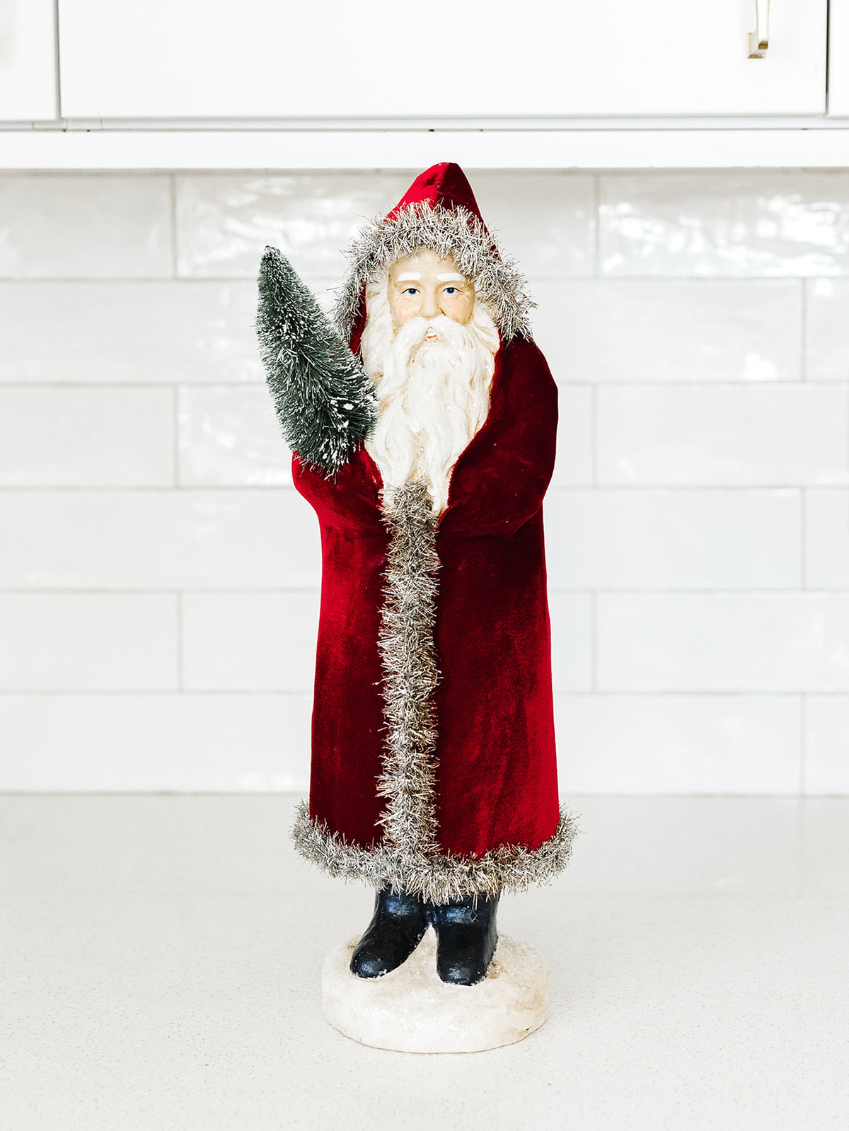 Traditional Red Velvet Santa - 17"