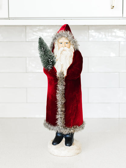 Traditional Red Velvet Santa - 17"