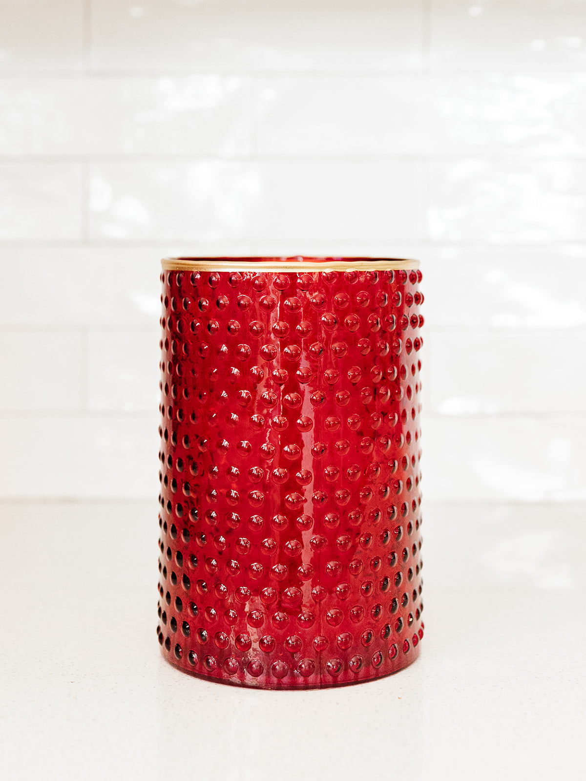 Large Red Dot Embossed with Gold Rim Vase - 3 Sizes (SHIPS END OF OCT)
