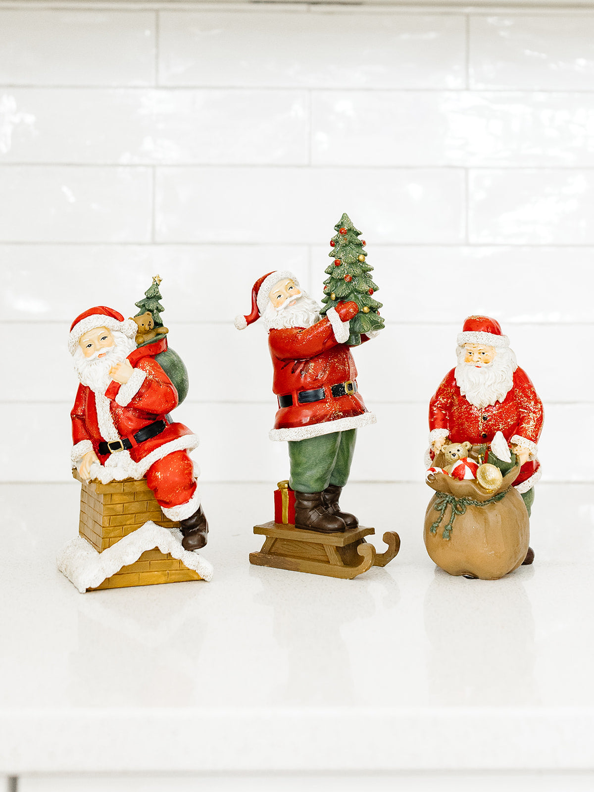 Glittered Resin Traditional Santa - 3 Styles
