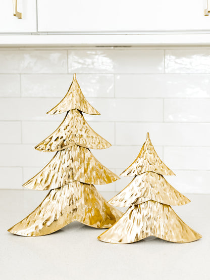 Hammered Gold Christmas Tree - 2 Sizes